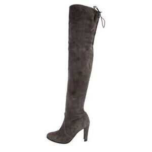 Stuart Weitzman Womens Highland High Heel Over the Knee Boot US 6 Grey Suede GUC